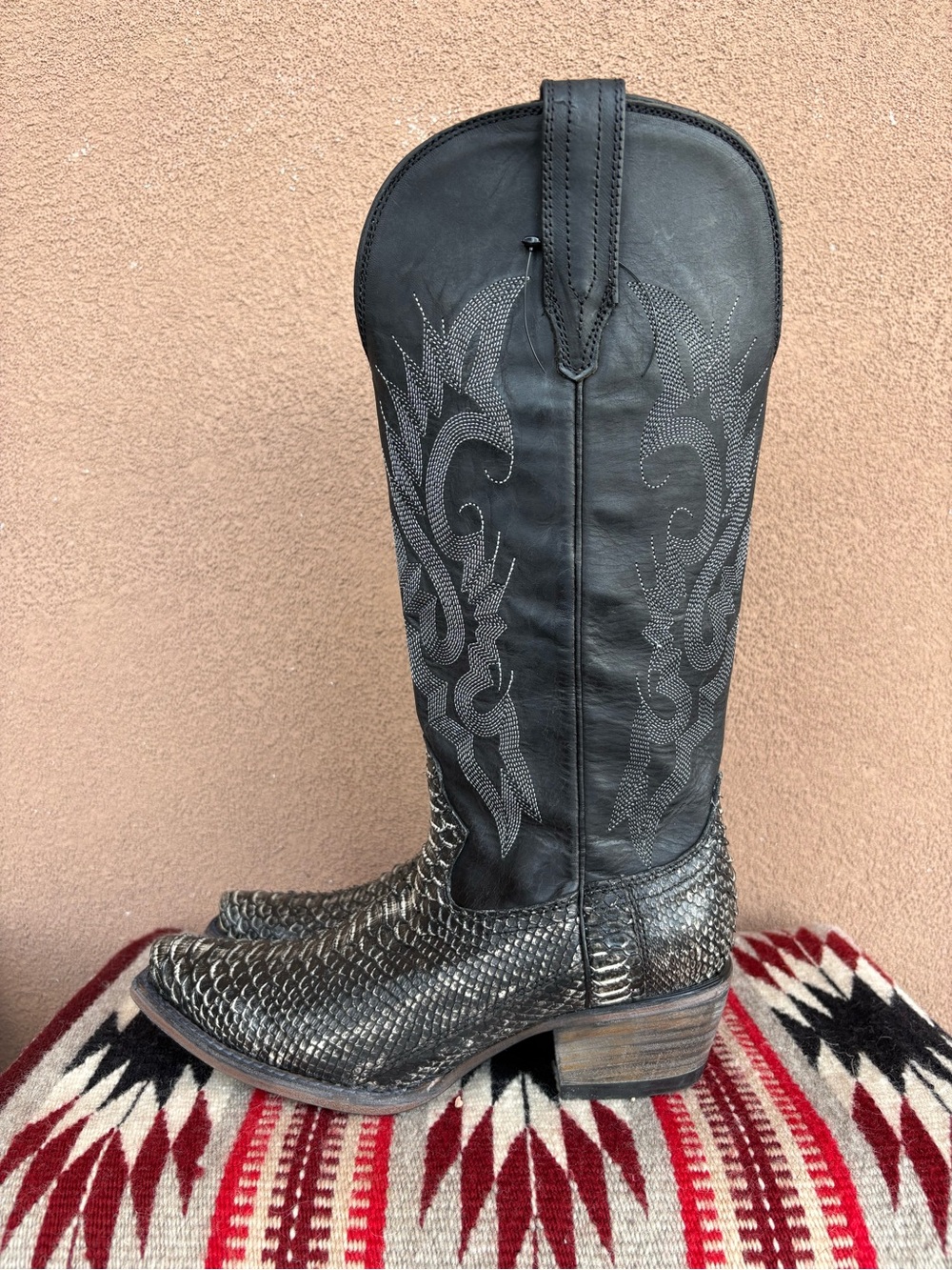 Freebird by Steven  Black/Grey Python Western Boot